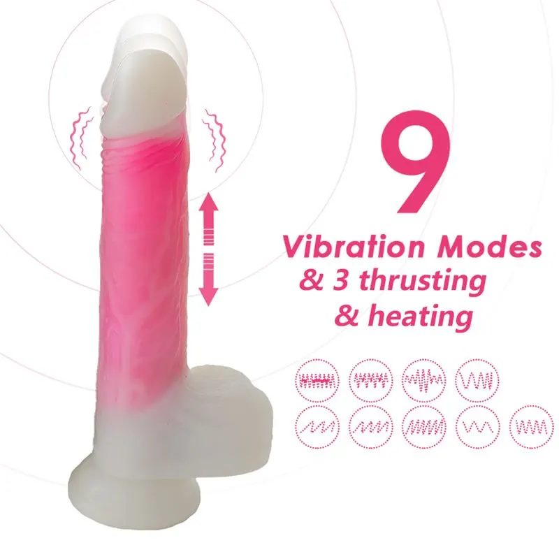 Dildo Doble Capa con Vibración, Thrusting y Calor 21.5 cm · URBAN SKY · Dildos — photo 3