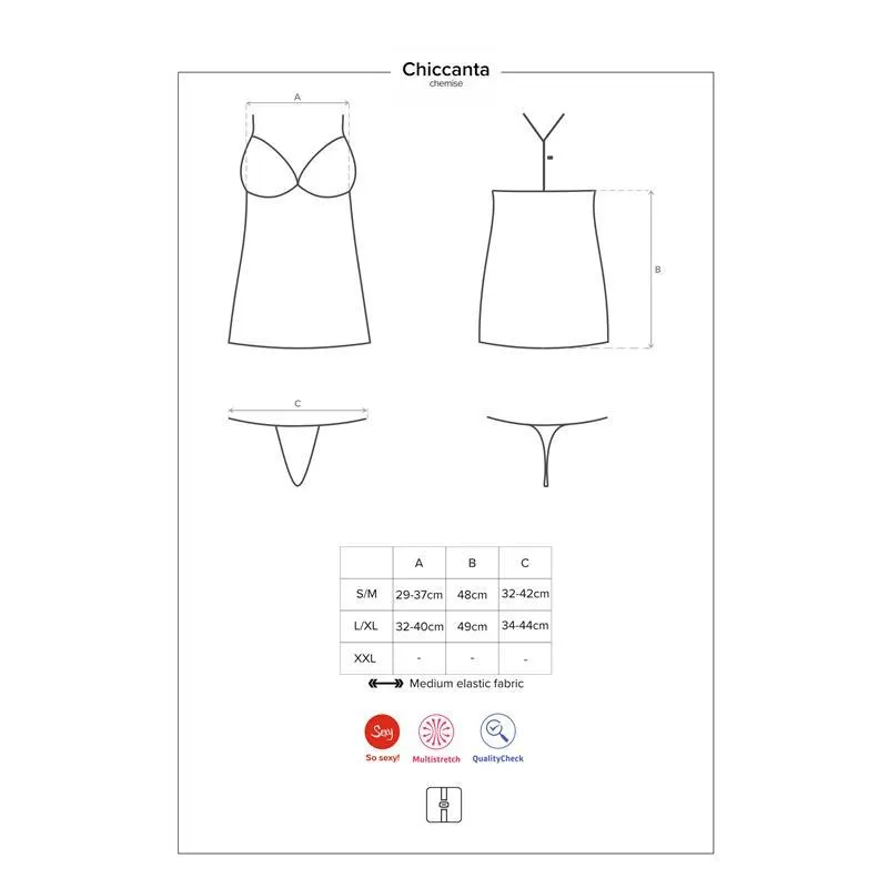 Chiccanta Chemise y Tanga · L/XL · OBSESSIVE · Conjuntos y Bodies — Foto 3