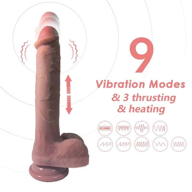 Dildo con vibración, Thrusting y Calor 28 cm · URBAN SKY · Dildos — Foto 5