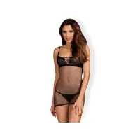 Redella Chemise y Tanga Negro · S/M · OBSESSIVE · Conjuntos y Bodies