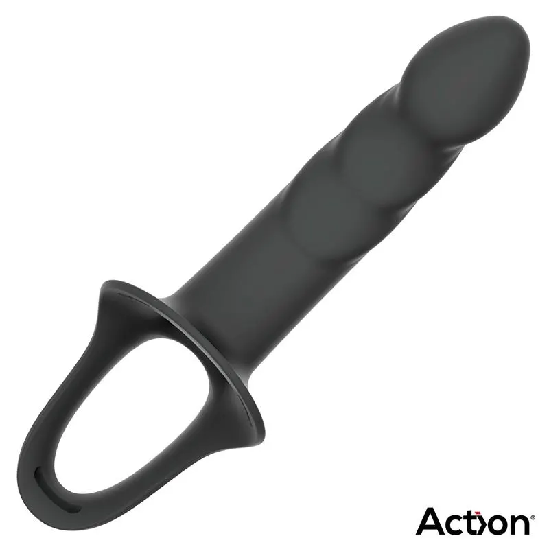 Arnés Strap-on con Dildo Hueco Silicona Premium Talla L Negro · ACTION · Dildos — Foto 6