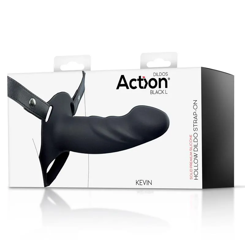 Arnés Strap-on con Dildo Hueco Silicona Premium Talla L Negro · ACTION · Dildos — Foto 10