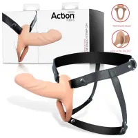Arnés Strap-On con Dildo Hueco Silicona Premium Talla S · ACTION · Dildos