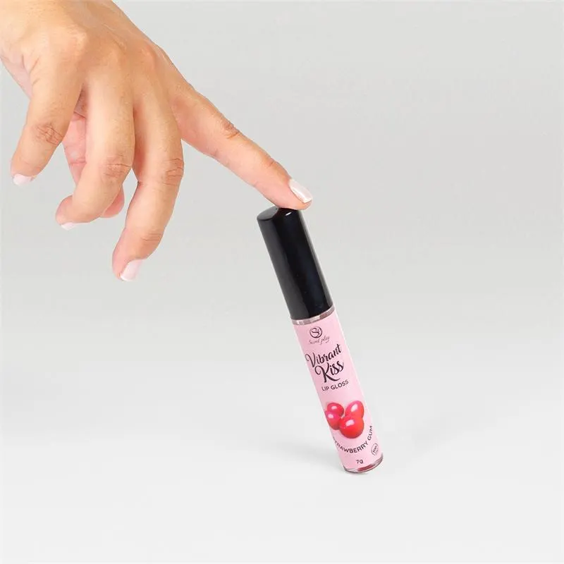 Lip Gloss Vibrant Kiss Sabor Chicle de fresa · SECRET PLAY · Lubricantes — Foto 4