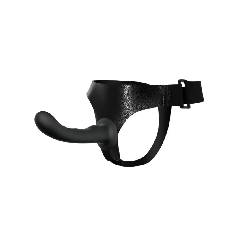 Arnés con Dildo de Silicona Negro · BAILE · Anillos para el Pene