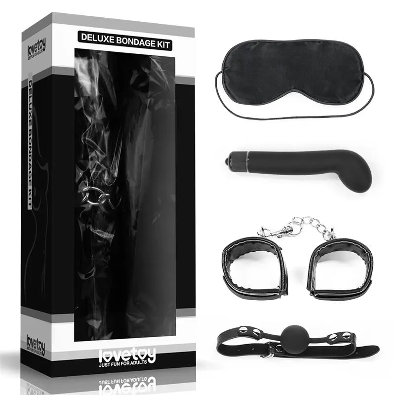 Kit Bondage con Vibrador: Esposas, Mordaza y Antifaz · LOVETOY · LOVETOY · Accesorios BDSM y Fetish