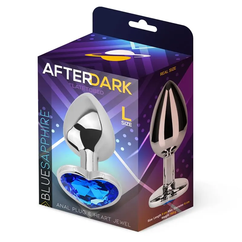 Plug Anal con Joya de Corazón Blue Sapphire Talla L · AFTERDARK · Anal — photo 2