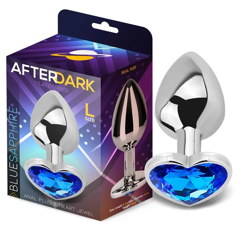 Plug Anal con Joya de Corazón Blue Sapphire Talla L · AFTERDARK · Anal