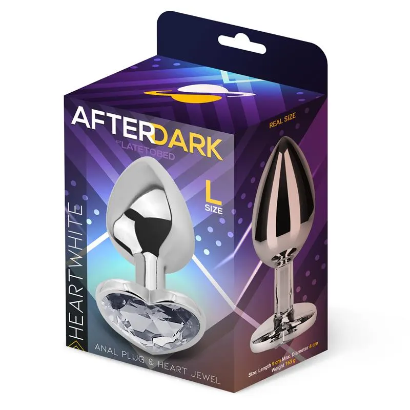 Plug Anal con Joya de Corazón Blanco Talla L · AFTERDARK · Anal — Foto 2