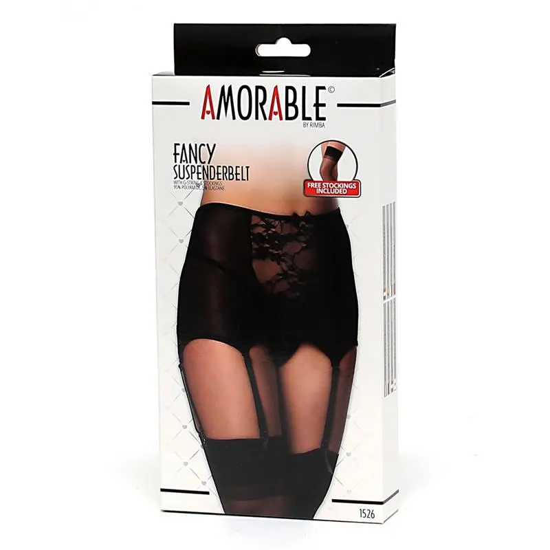 Liguero Ancho con Tanga Negros · S/M · AMORABLE · Corsés, Ligueros y Medias — Foto 3