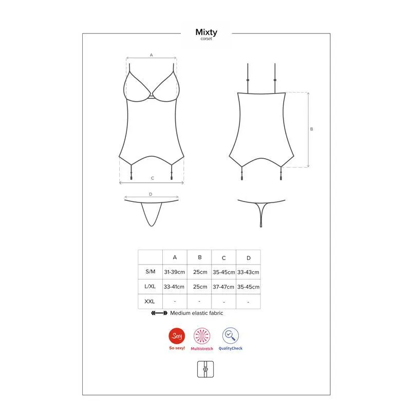 Mixty Corset y Tanga Talla L/XL · OBSESSIVE · Conjuntos y Bodies — Foto 3