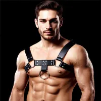 Domine Arnés Masculino para Bondage Cuero Vegano · INTOYOU BDSM LINE · Spanking y Azotes