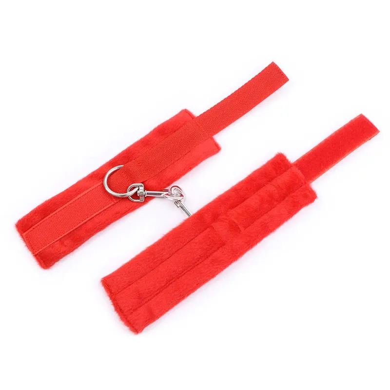Esposas de Tela con Velcro para Muñecas con Pelo Largo Rojo · INTOYOU BDSM LINE · Esposas y Ataduras — photo 2