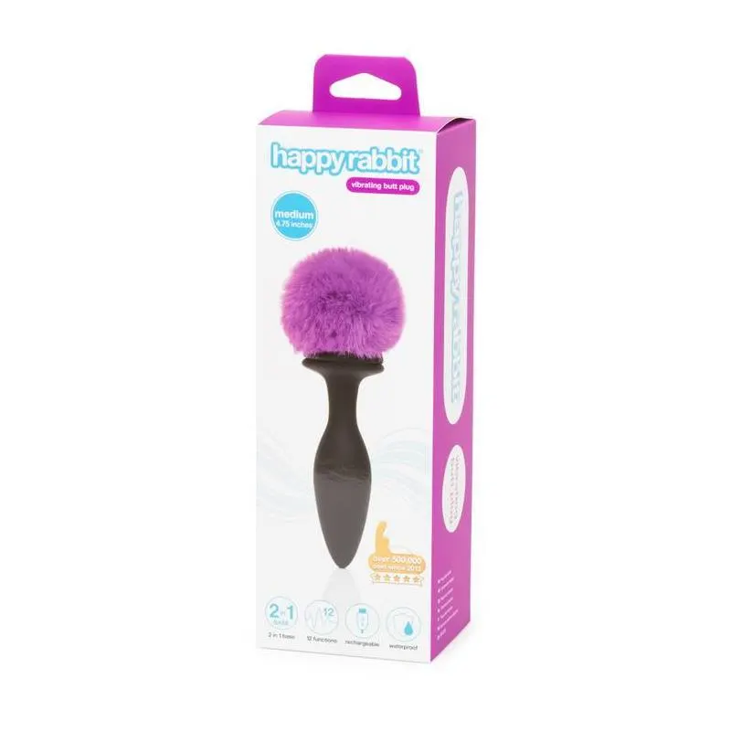Plug Anal con Vibración Doble Base Púrpura Grande · HAPPY RABBIT · Anal — Foto 5