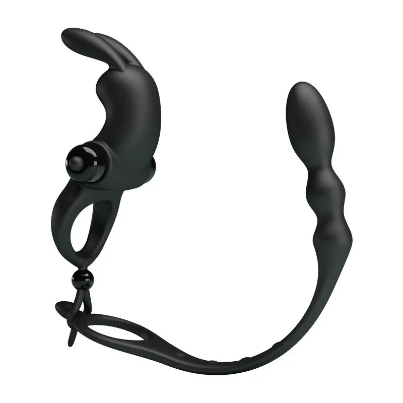 Anillo Vibrador con Cadena Anal Desmontable · PRETTYLOVE · Anillos para el Pene — Foto 3