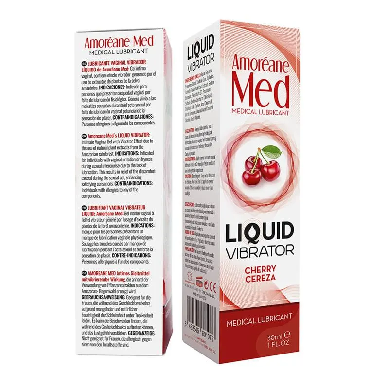 Vibrador Líquido Sabor Cereza 30 ml · AMOREANE · Potenciadores y Retardantes — Foto 3
