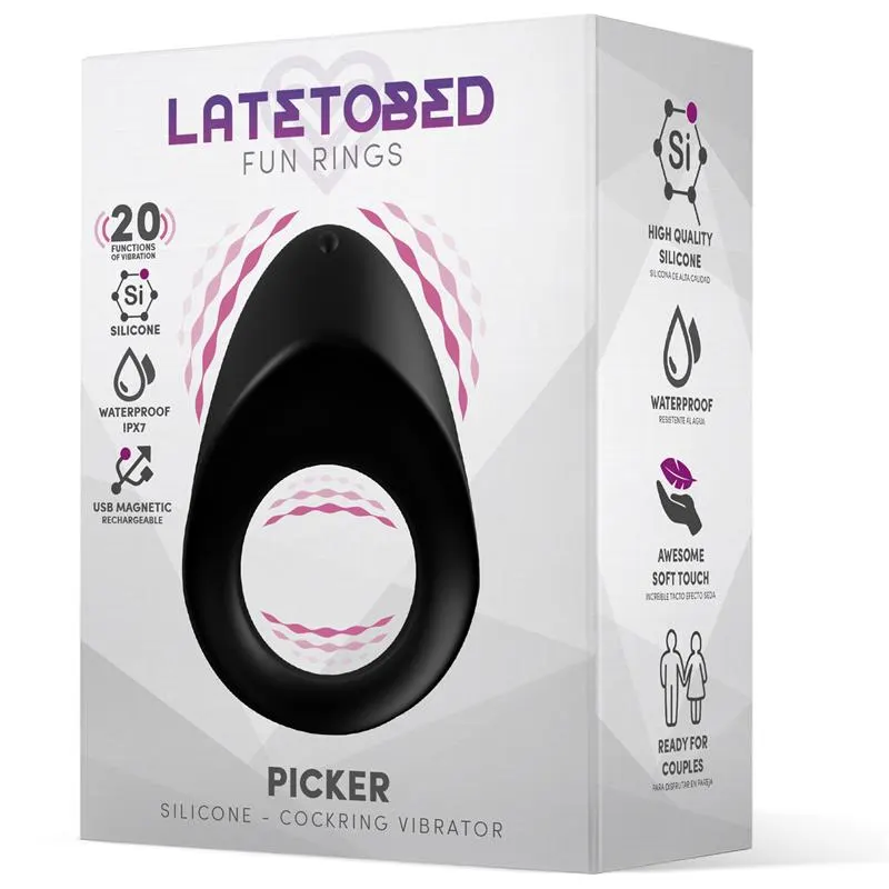 Picker Anillo Vibrador Parejas Silicona · LATETOBED · Anillos para el Pene — photo 2