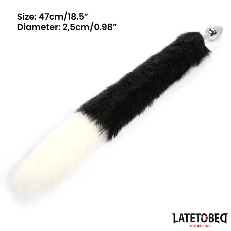 Plug Anal con Cola Blanco y Negro 40 cm · LATETOBED BDSM LINE · Anal — Foto 10