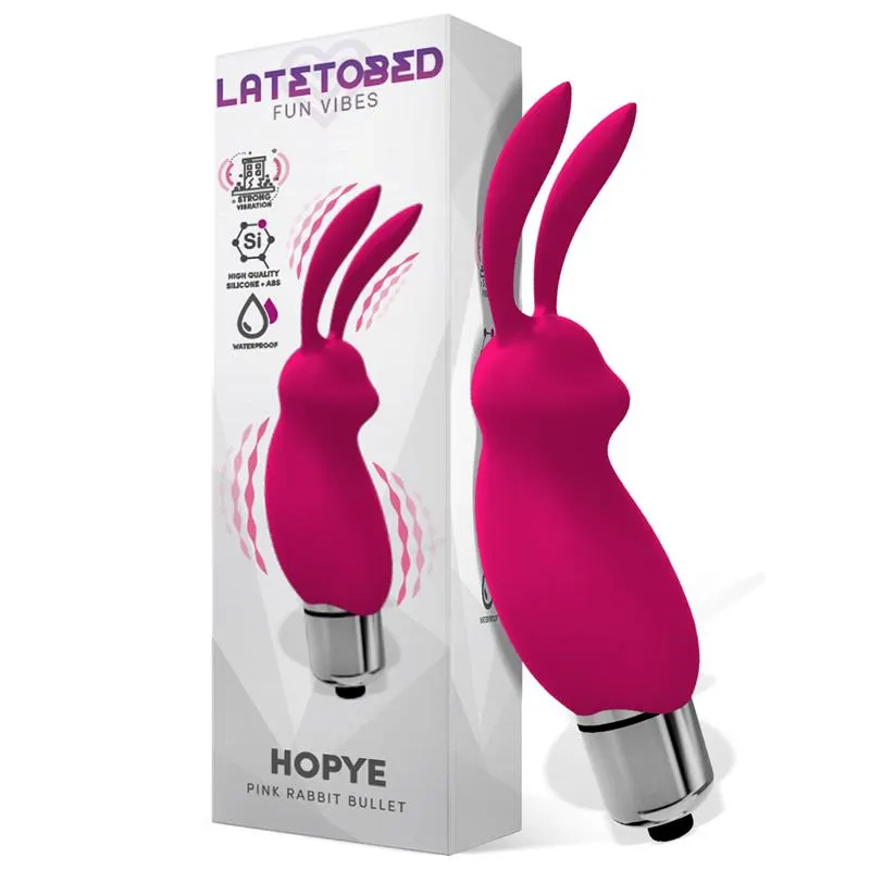 Hopye Bala Vibradora Conejito Silicona Rosa · LATETOBED · Huevos y Balas Vibradoras