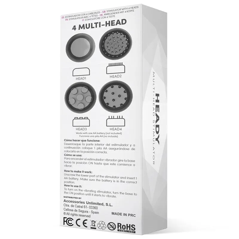 Heady Estimulador con 4 Cabezales Negro · LATETOBED · Estimuladores de Clítoris — Foto 3