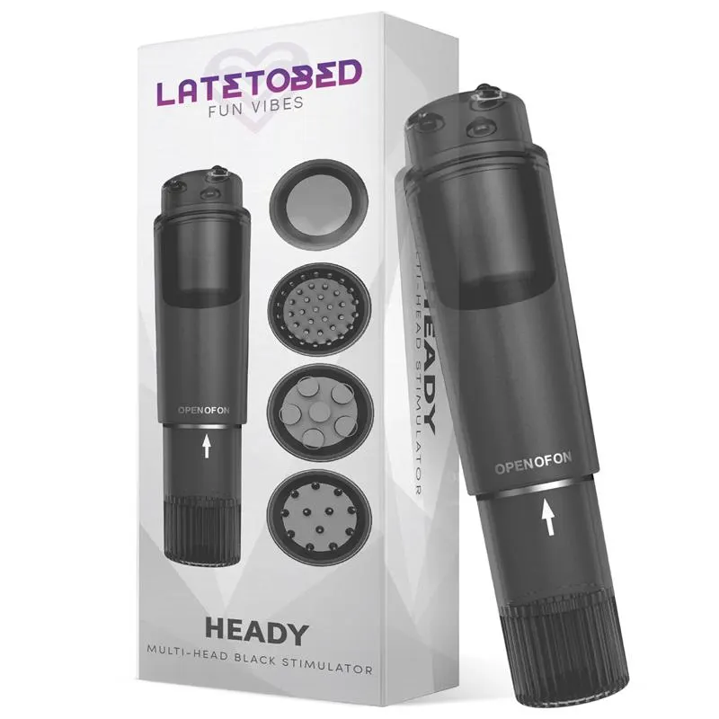 Heady Estimulador con 4 Cabezales Negro · LATETOBED · Estimuladores de Clítoris