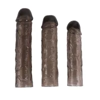 Pack 3 Fundas para el Pene Alex Color Negro · SHEQU · Fundas y Extensiones para el Pene