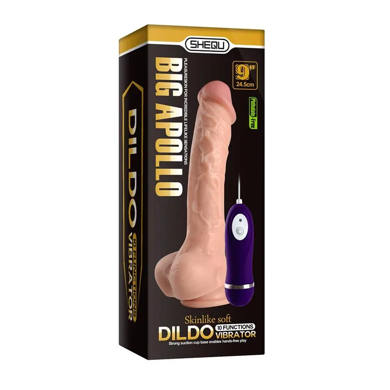 Vibrador Realista Control Remoto Apolo 24.5 cm · SHEQU · Vibradores