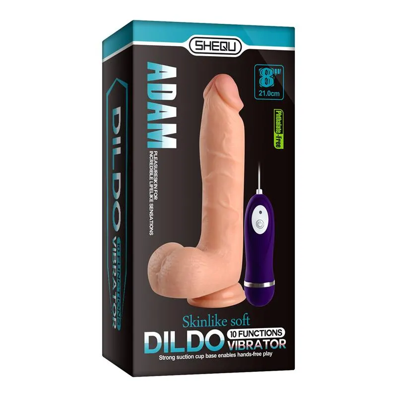 Vibrador Realista Control Remoto Adam 21 cm · SHEQU · Vibradores
