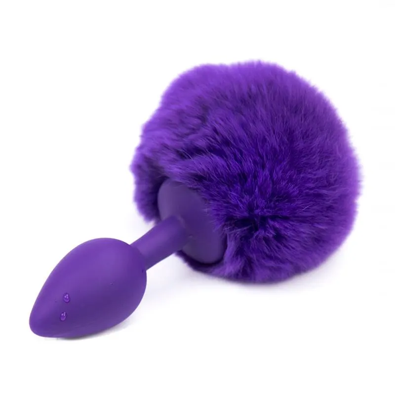 Plug Anal con Pompón Púrpura Talla S · AFTERDARK · Anal