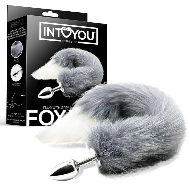 Plug Anal con Cola de Zorro Gris y Blanco · INTOYOU BDSM LINE · Anal