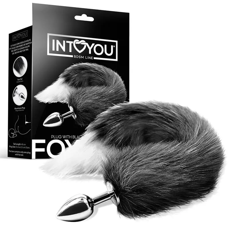 Plug Anal con Cola de Zorro Negro y Blanco · INTOYOU BDSM LINE · Anal
