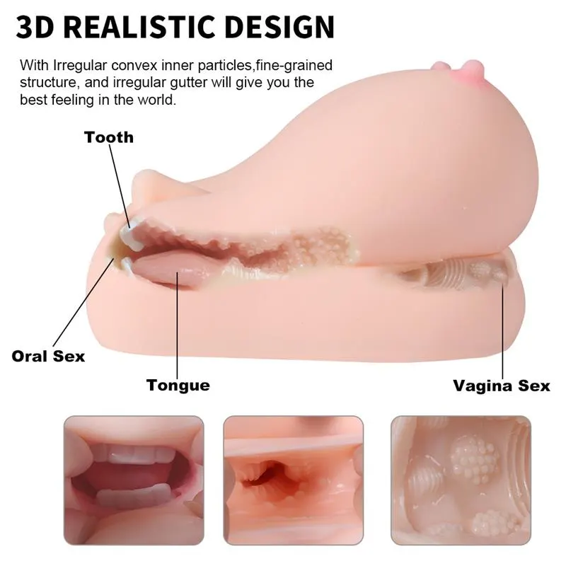 Jalome Masturbador 3 en 1 Vagina, Boca y Pecho 3.2 kg · XISE · Masturbadores Él — Foto 4
