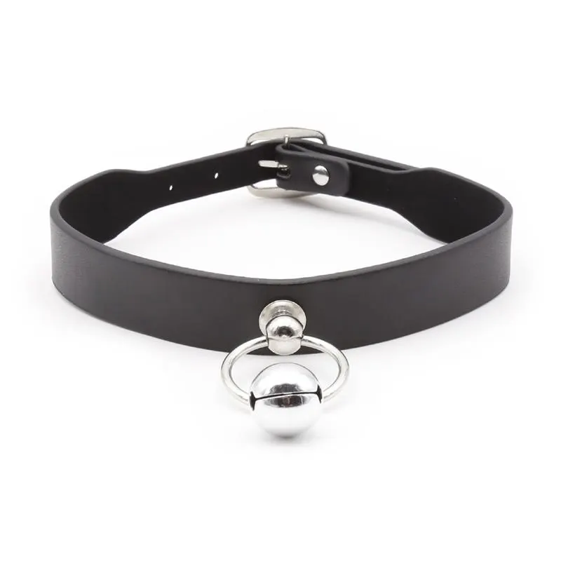 Collar con Aro y Cascabel Negro · LATETOBED BDSM LINE · Accesorios BDSM y Fetish