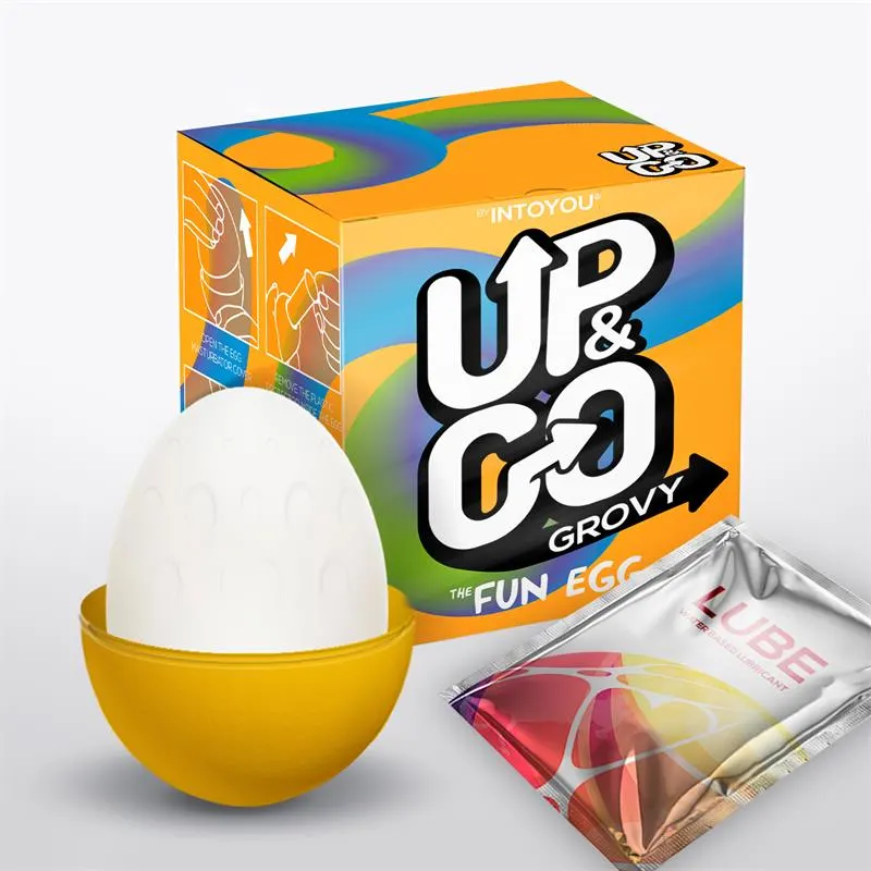 Grovy Huevo Masturbador Elástico Amarillo · UP&GO · Masturbadores Él