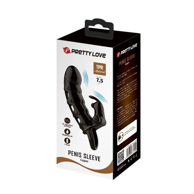 Cuper Funda para el Pene con Vibración +4 cm · PRETTYLOVE · Fundas y Extensiones para el Pene — Foto 9