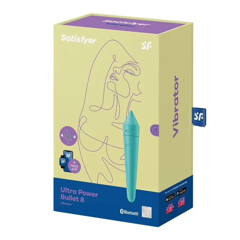 Ultra Power Bullet 8 Bala Vibradora con APP Turquoise · SATISFYER · Huevos y Balas Vibradoras — Foto 7