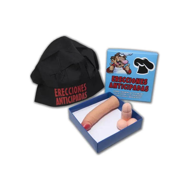 Set Caja Gorro Negro Cocinero, Broche y Estimulador · DIVERTY SEX · Juegos y Complementos Divertidos