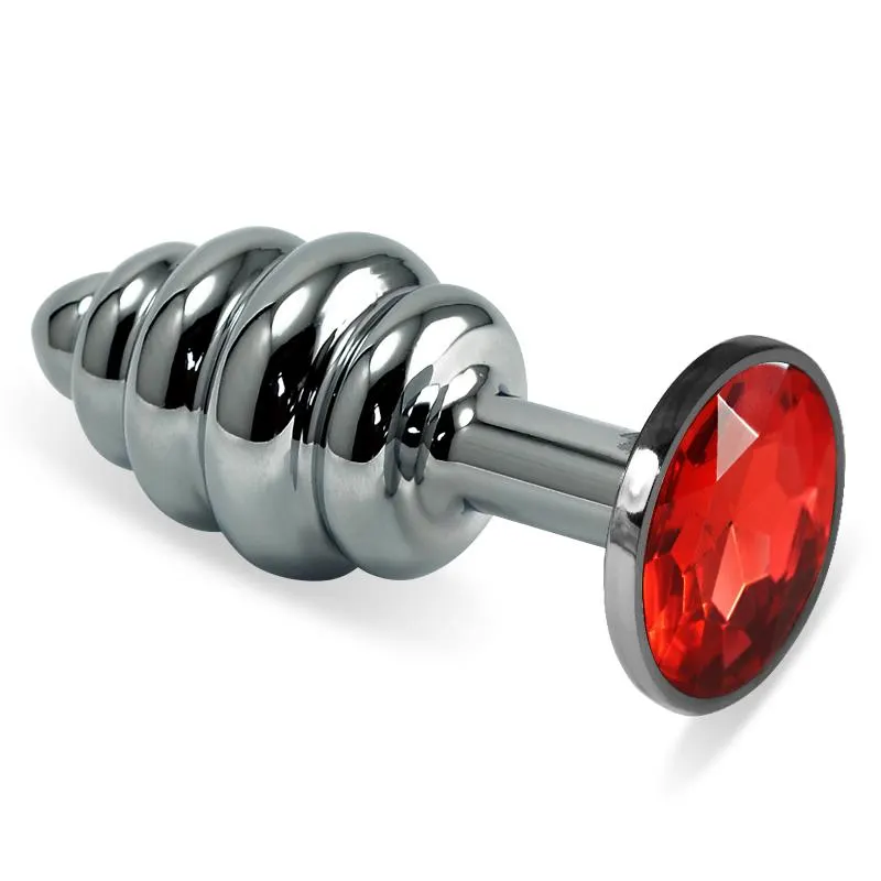 Plug Anal en Espiral Rosebud con Joya Rojo · LOVETOY · Anal