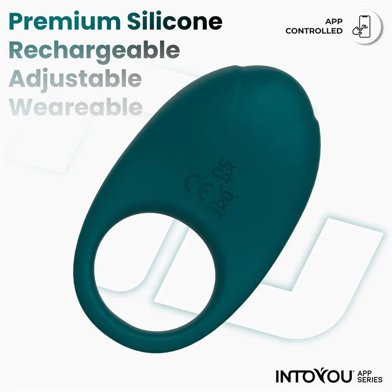 Ringo Anillo Vibrador con APP Unibody Verde · INTOYOU APP SERIES · Anillos para el Pene — Foto 4