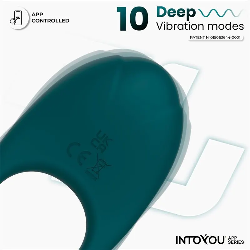 Ringo Anillo Vibrador con APP Unibody Verde · INTOYOU APP SERIES · Anillos para el Pene — Foto 5