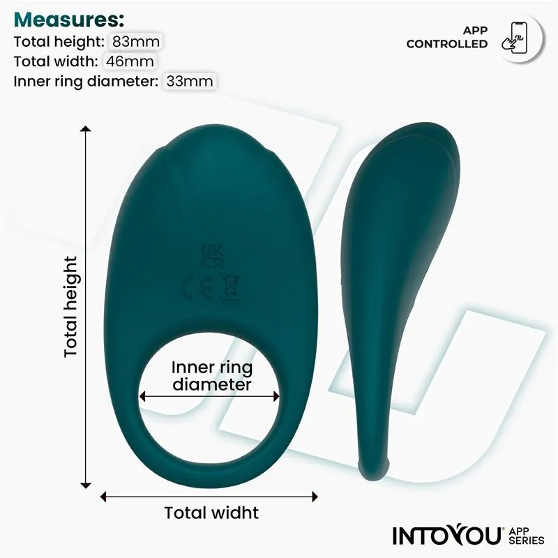 Ringo Anillo Vibrador con APP Unibody Verde · INTOYOU APP SERIES · Anillos para el Pene — Foto 9