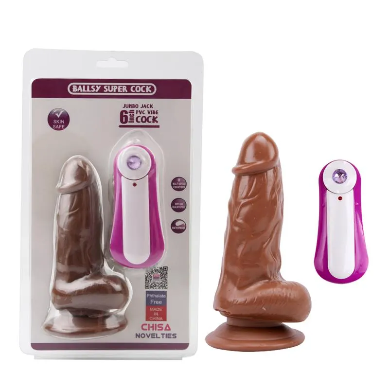 Dildo Jumbo Jack 6 con Vibración marrón · CHISA · Dildos — Foto 7