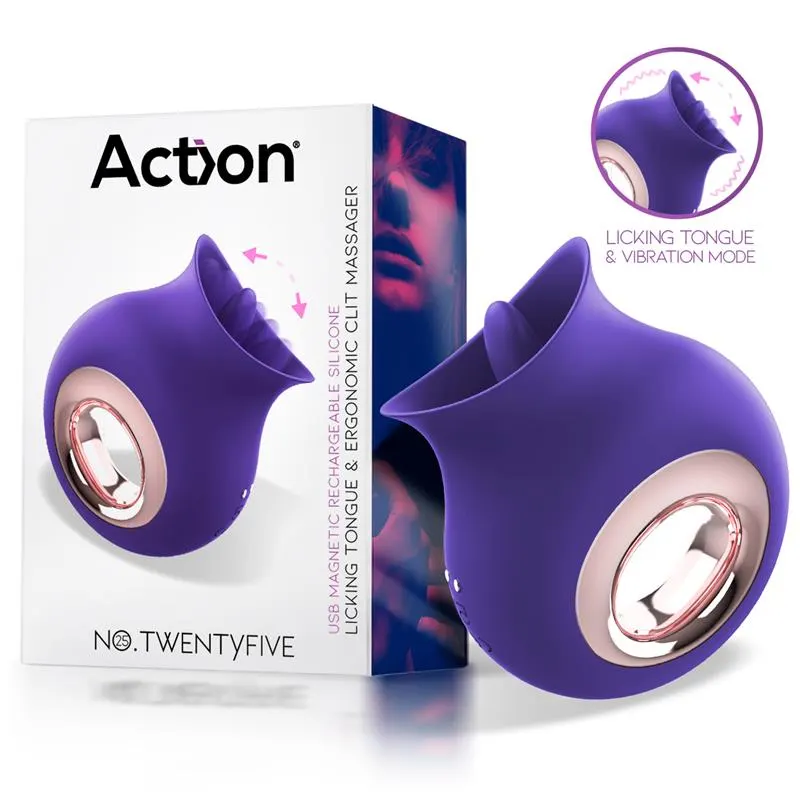 No. TwentyFive Estimulador de Lengua y Vibración · ACTION · Estimuladores de Clítoris