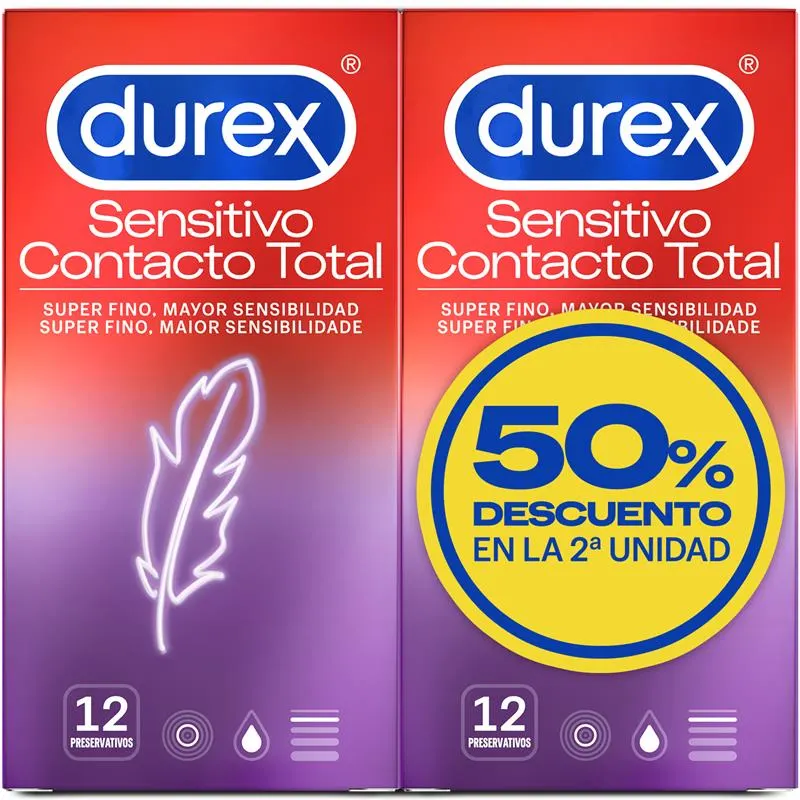 Duplo Preservativos Sensitivo Super Fino 2 x 12ud · DUREX · Lubricantes