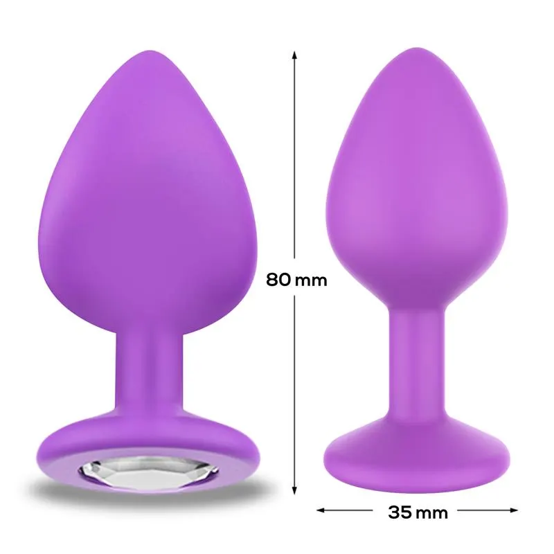 Sparkly Plug Anal Silicona Talla M Violet · AFTERDARK · Anal — Foto 3