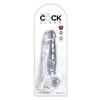 Dildo Realista con Testiculos 8 Transparente · KING COCK · Dildos