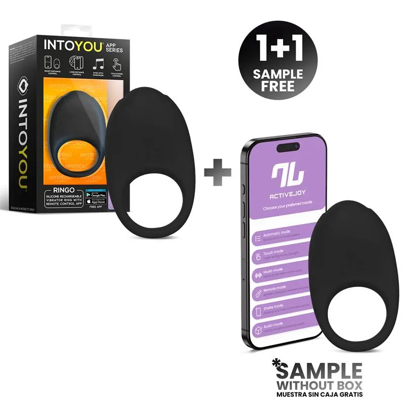 Pack 1+1 Ringo Anillo Vibrador con APP Unibody Negro · INTOYOU APP SERIES · Accesorios y Sets