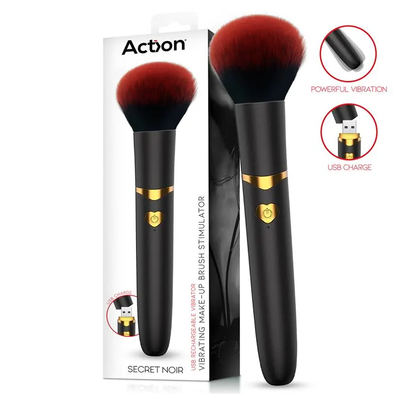 Secret Noir Estimulador Brocha de Maquillaje con Vibración Negro · ACTION · Estimuladores de Clítoris