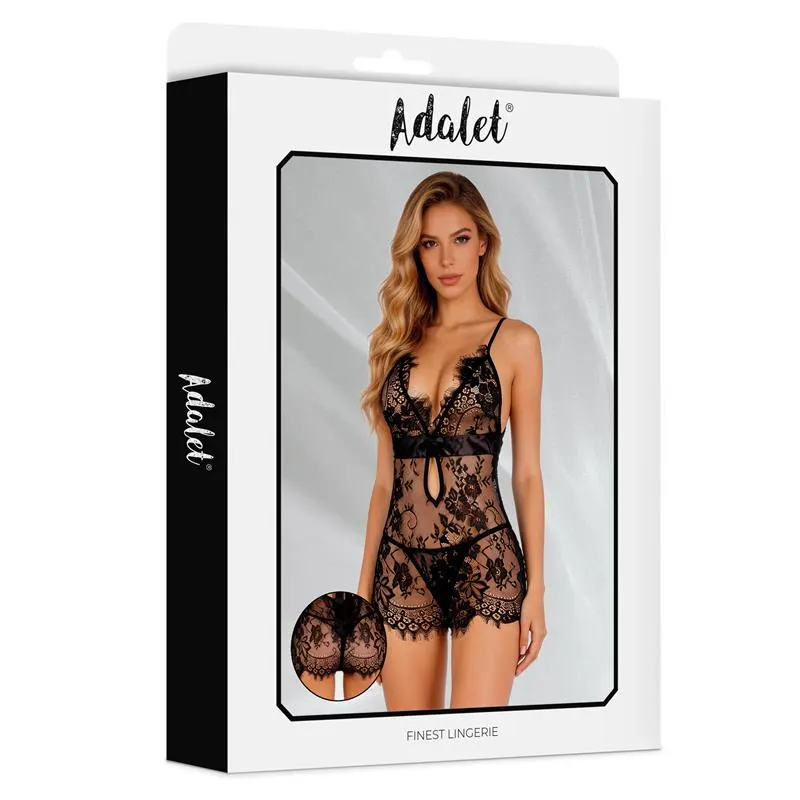 Fiora Babydoll y Tanga Negro · S/M · ADALET LINGERIE · Conjuntos y Bodies — photo 3