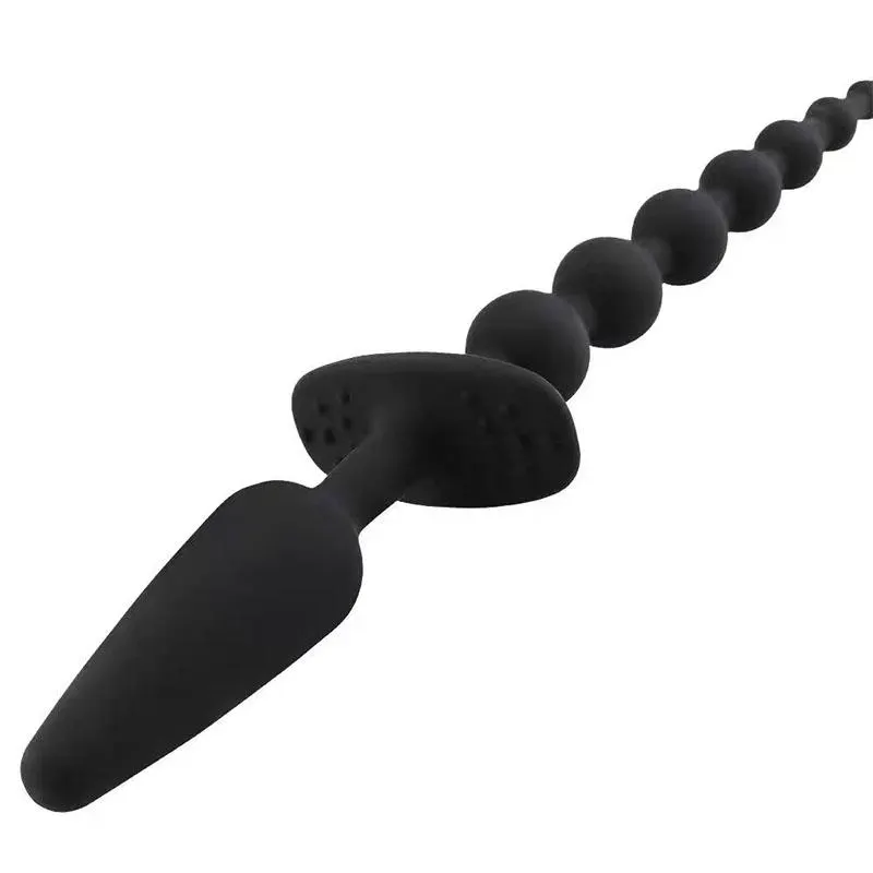 Plug Anal con Cadena Anal Silicona Negro · A-GUSTO · Anal — Foto 5